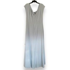 Amsale Bridesmaid Dress Powder Blue Cowl Neck Size 16 Sleeveless Maxi Length